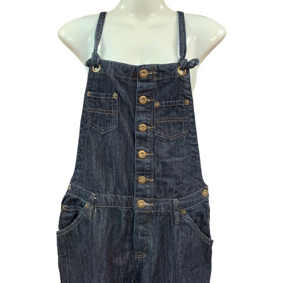 WRAP LONDON Overalls Black Denim Cotton Raw Hem Skinny Leg Women’s Size 6 - Picture 4 of 11